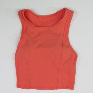 All in Motion Coral Pink Longline High Neck Sports Bra Tank Top, M